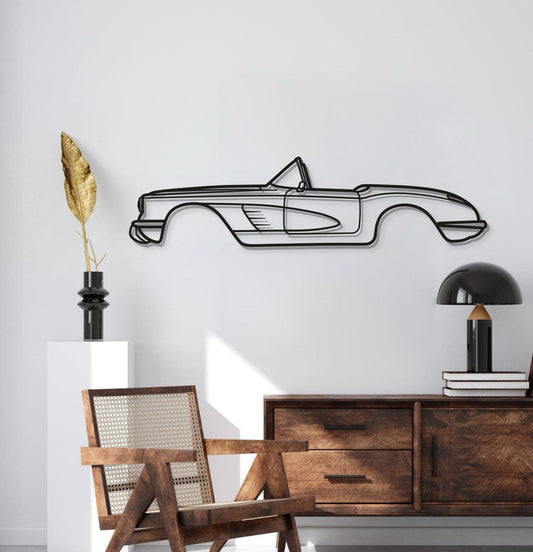 1960 Corvette Metal Car Wall Art