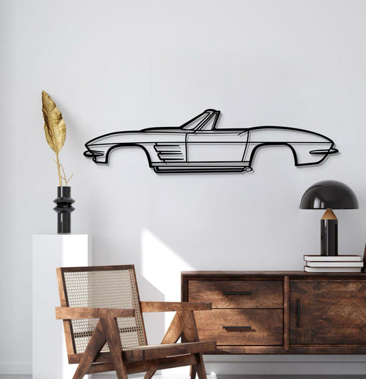 1964 Corvette Convertible Metal Car Wall Art