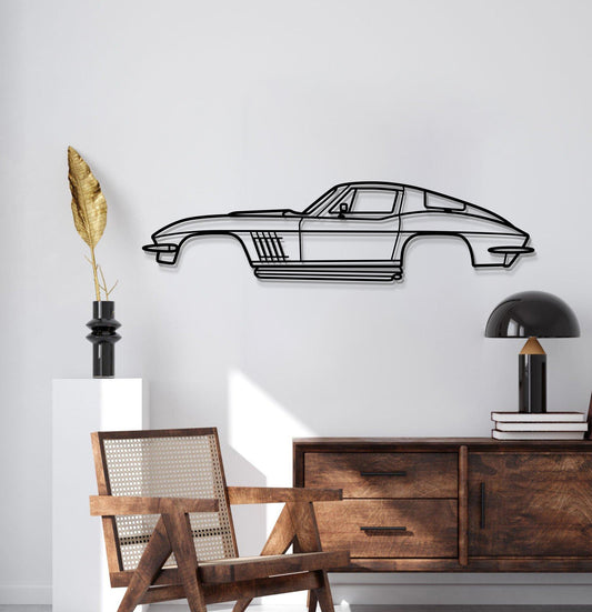 1967 Corvette Stingray 427 Metal Car Wall Art