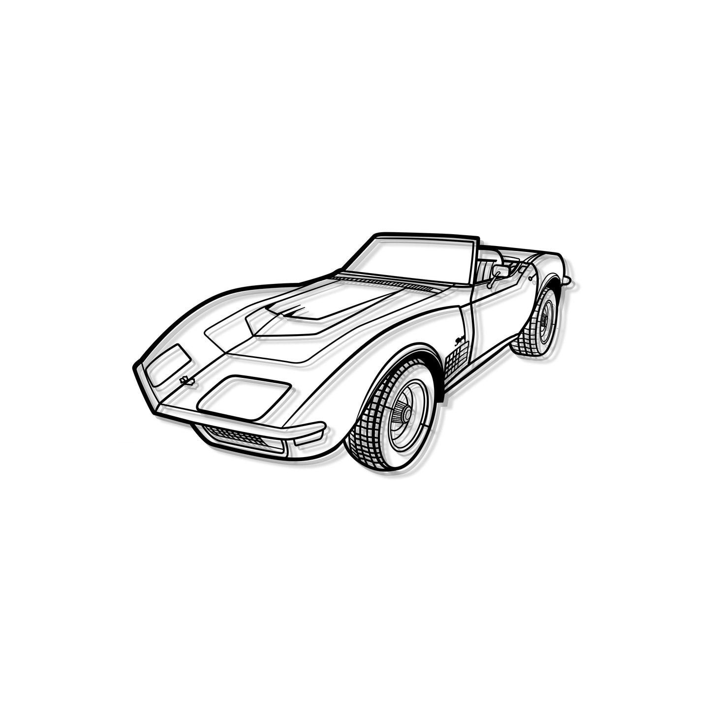 1970 Corvette LT1 Perspective Metal Car Wall Art