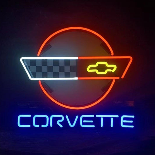 Corvette Classic Black and White Neon Sign | Detroit Rod and Custom