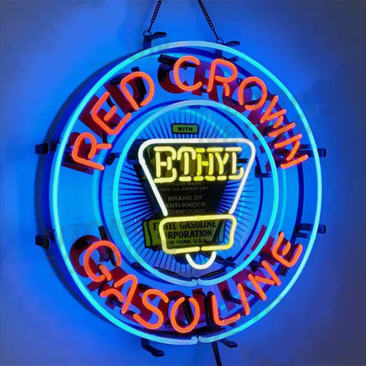 Red Crown Ethyl Gasoline Neon Sign | Detroit Rod and Custom