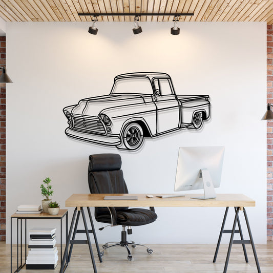 1956 Apache 3100 Big Window Perspective Metal Car Wall Art