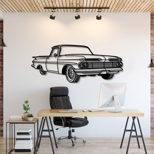 1959 El Camino Perspective Metal Car Wall Art