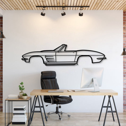 1964 Corvette Convertible Metal Car Wall Art
