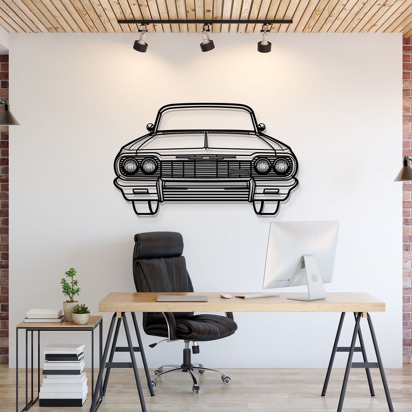 1964 Impala SS Front View Metal Car Wall Art