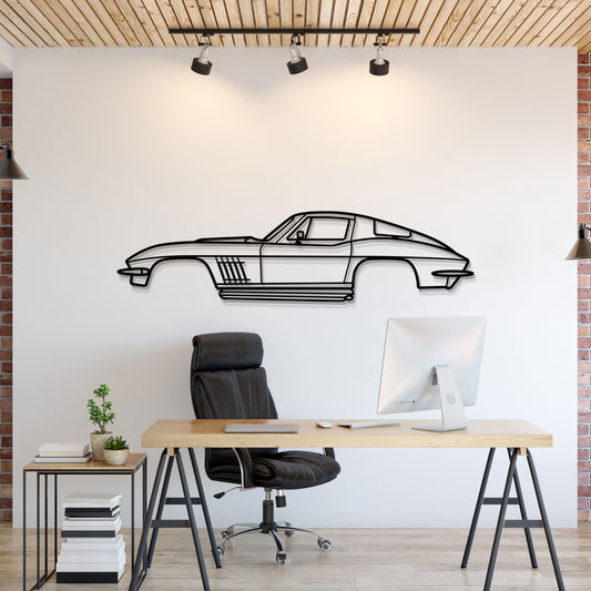 1967 Corvette Stingray 427 Metal Car Wall Art