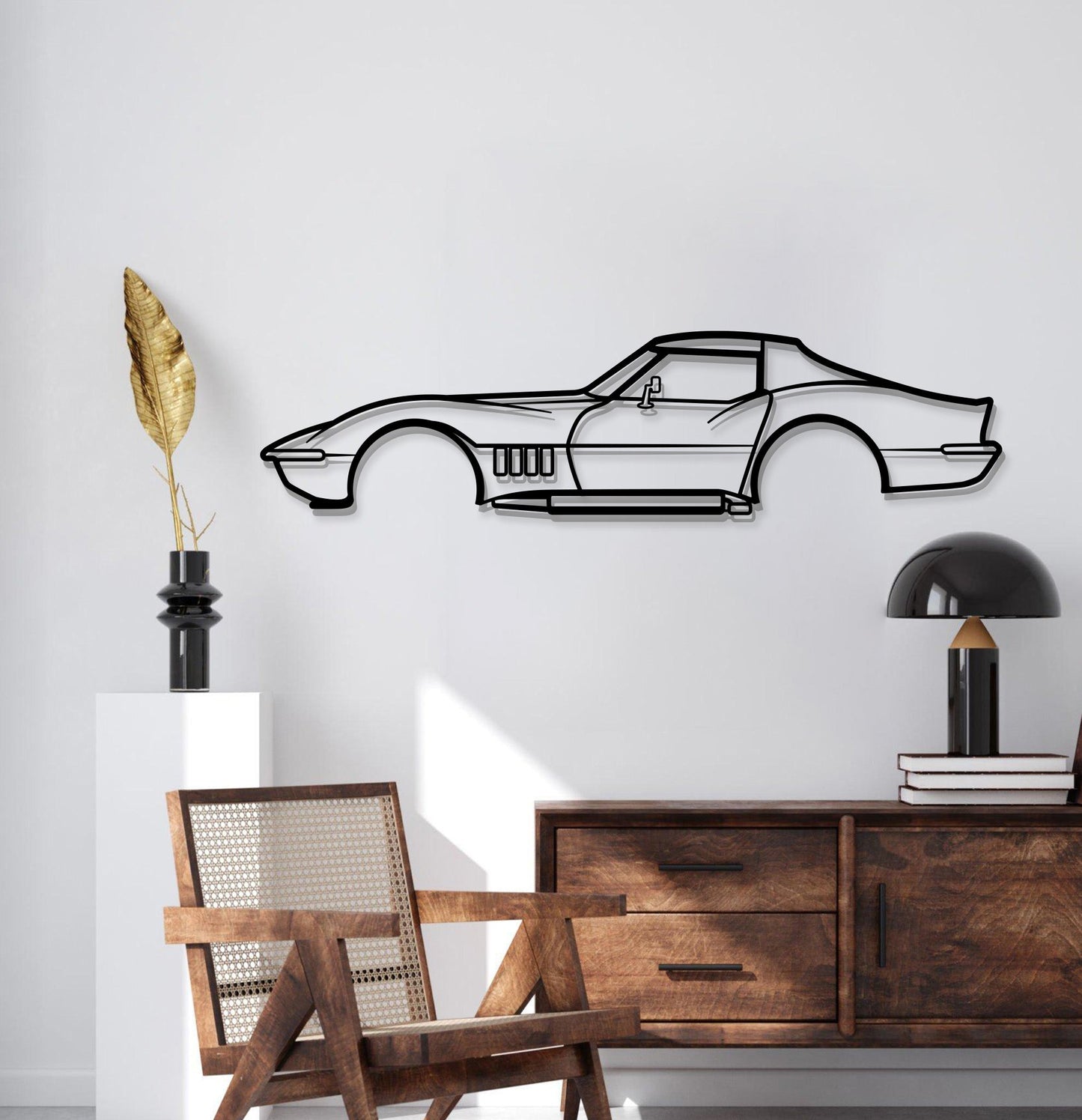 1969 Corvette Metal Car Wall Art