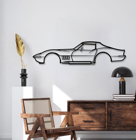 1969 Corvette Metal Car Wall Art