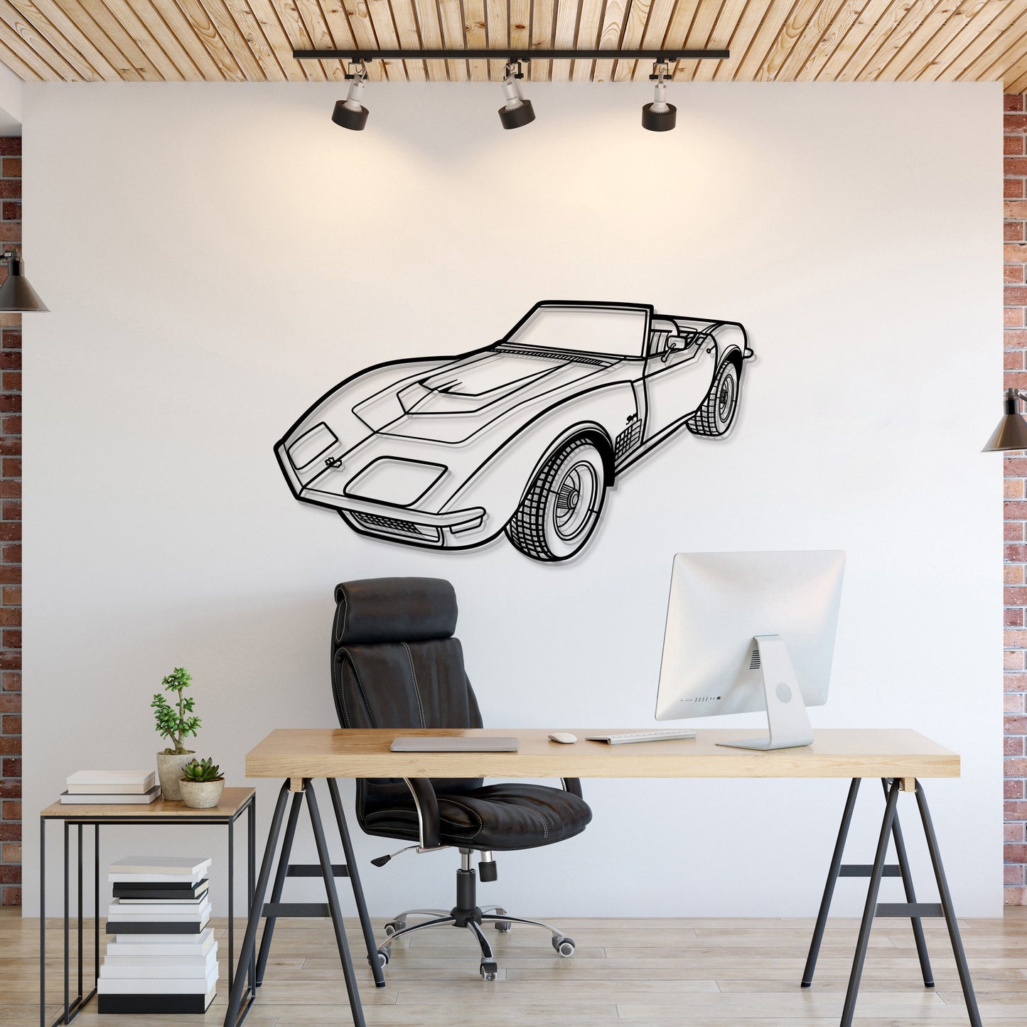 1970 Corvette LT1 Perspective Metal Car Wall Art
