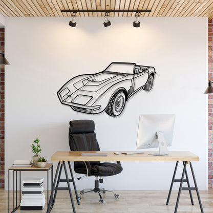 1970 Corvette LT1 Perspective Metal Car Wall Art