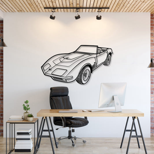 1970 Corvette LT1 Perspective Metal Car Wall Art
