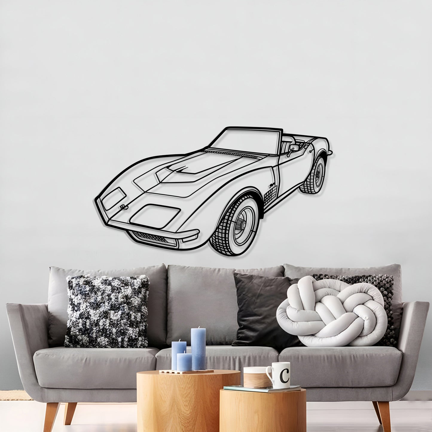 1970 Corvette LT1 Perspective Metal Car Wall Art