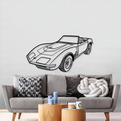 1970 Corvette LT1 Perspective Metal Car Wall Art