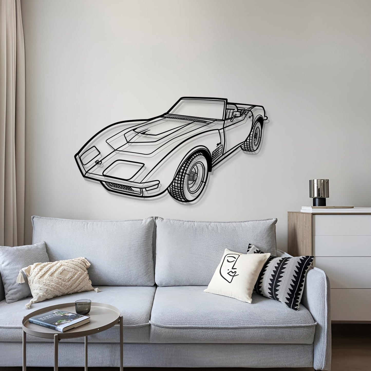 1970 Corvette LT1 Perspective Metal Car Wall Art