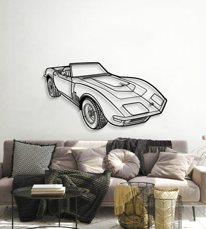 1970 Corvette LT1 Perspective Metal Car Wall Art