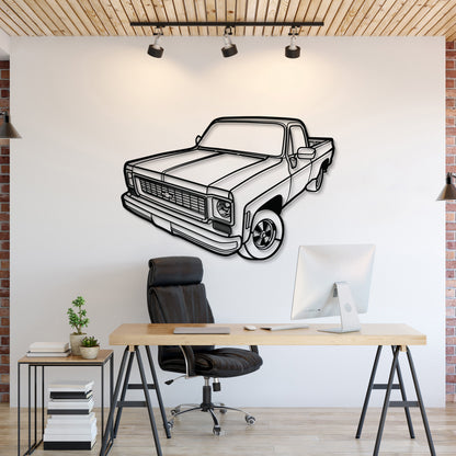 1973 C10 Perspective Metal Car Wall Art