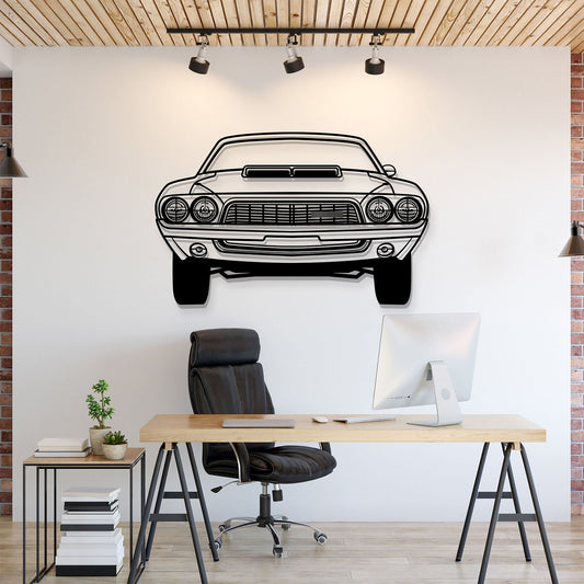 1972 Challenger Front View Metal Car Wall Art