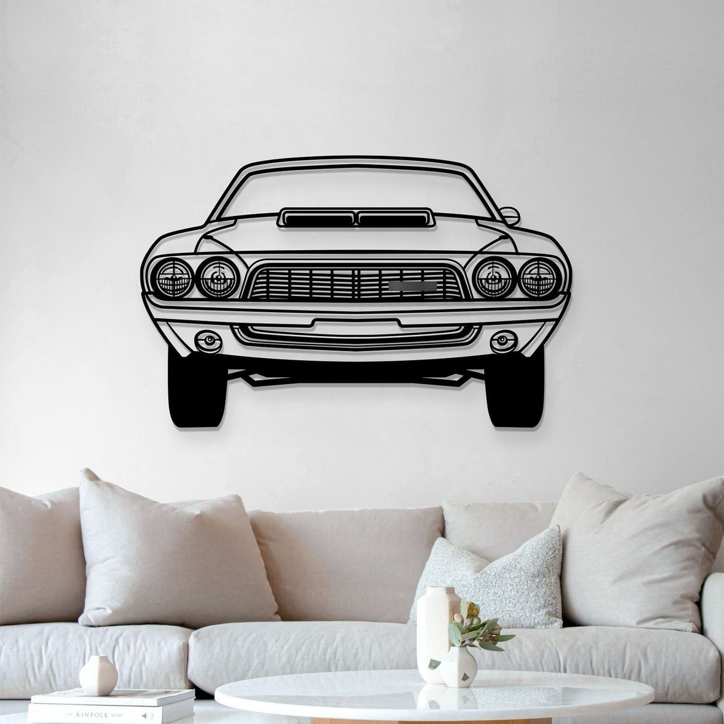 1972 Challenger Front View Metal Car Wall Art