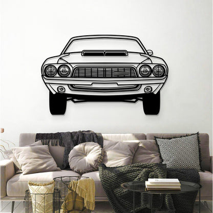 1972 Challenger Front View Metal Car Wall Art