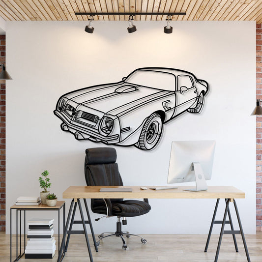 1975 Trans Am Perspective Metal Car Wall Art