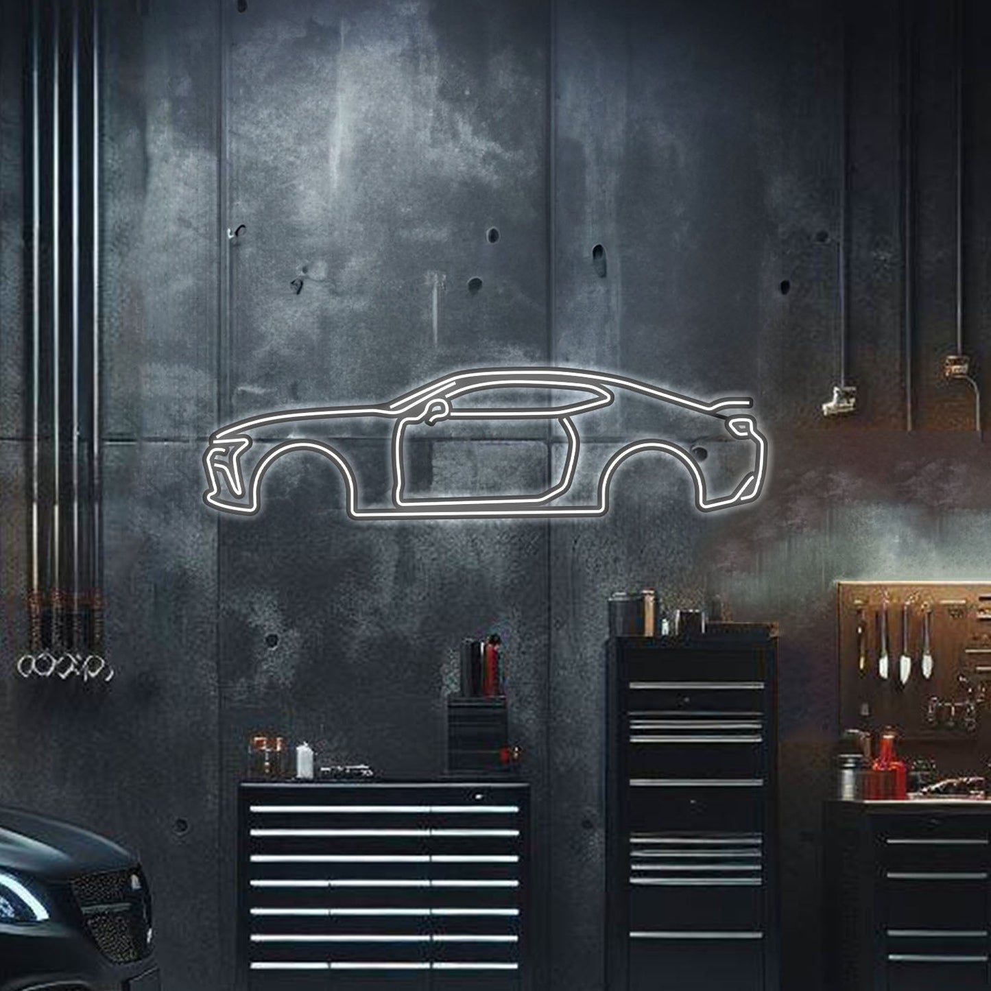 Camaro SS Metal Neon Car Wall Art