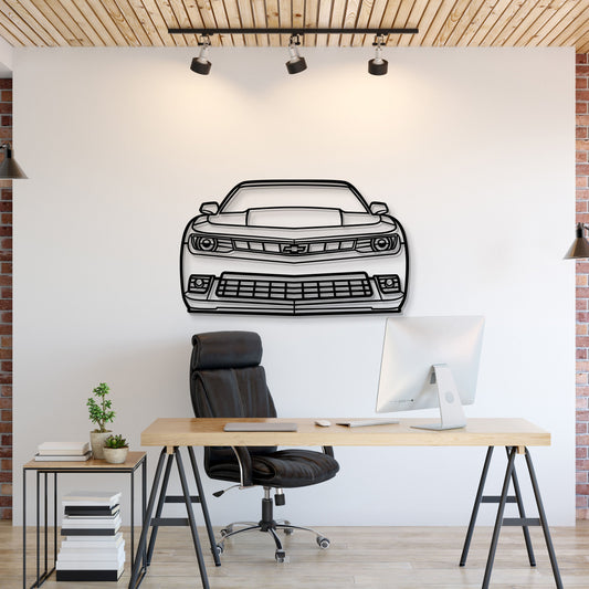 2014 Camaro Front View Metal Car Wall Art