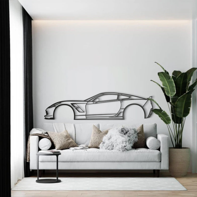 2015 Corvette Z51 Metal Car Wall Art