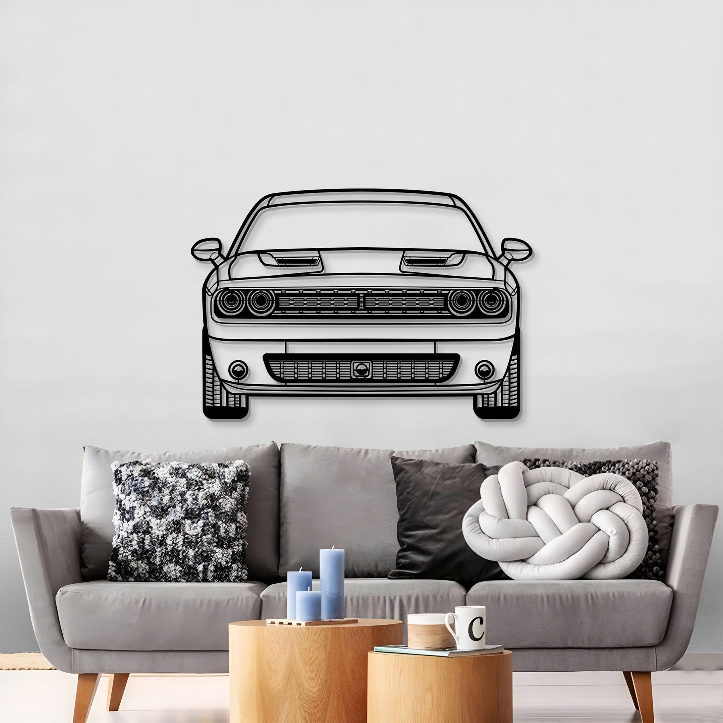 2021 Challenger Front View Metal Car Wall Art