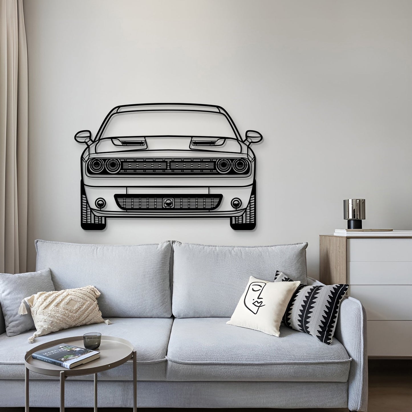 2021 Challenger Front View Metal Car Wall Art