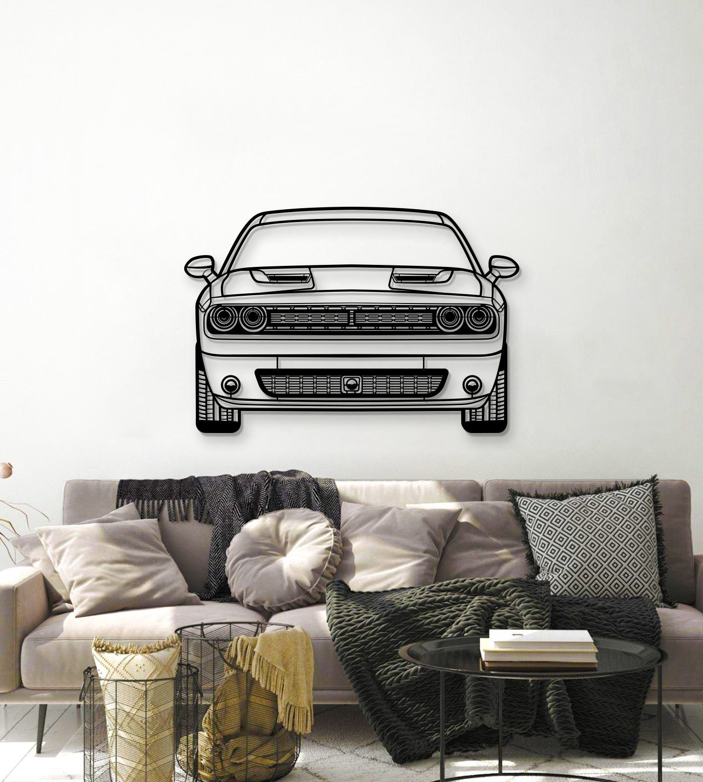 2021 Challenger Front View Metal Car Wall Art