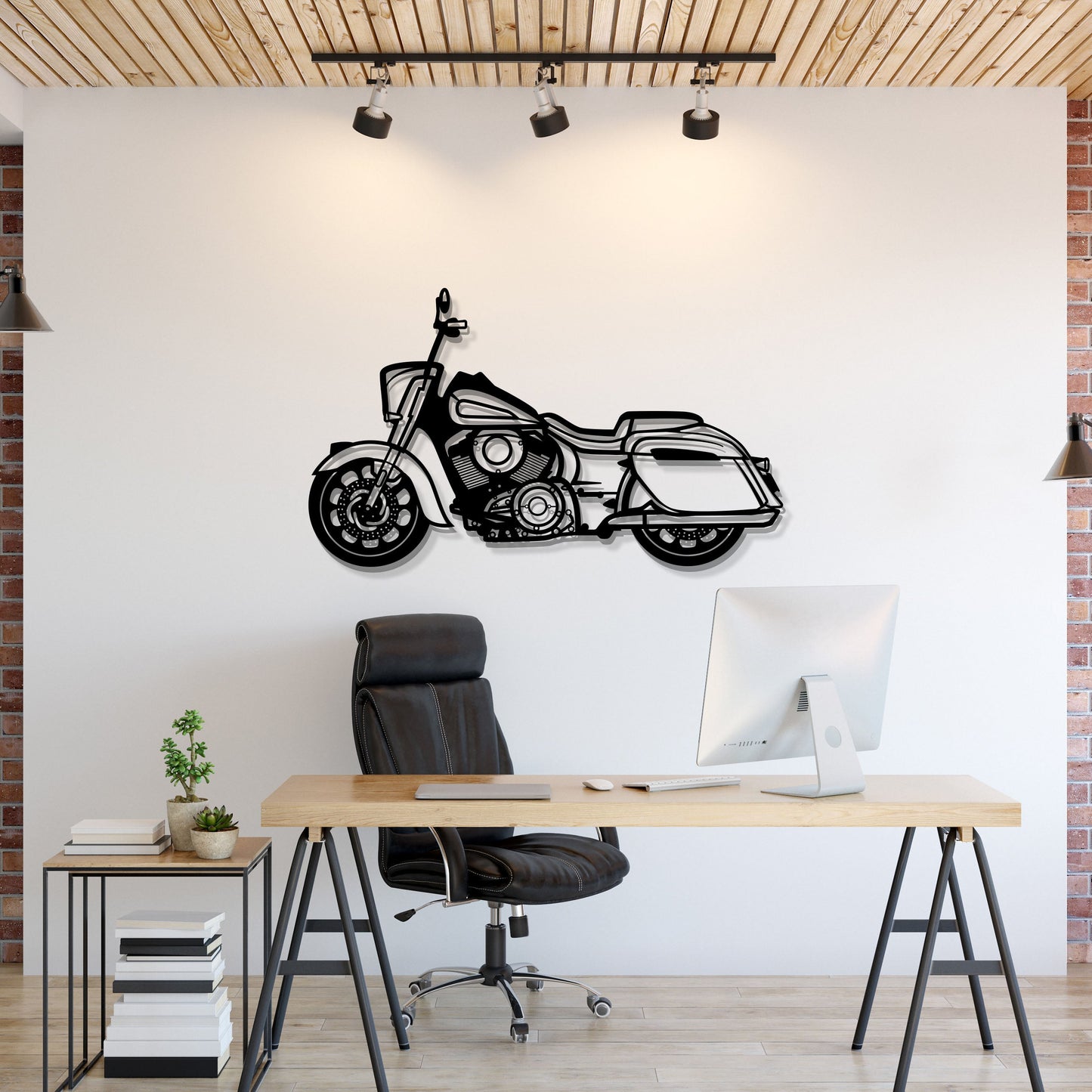 2022 Indian Springfield Dark Horse Metal Motorcycle Wall Art
