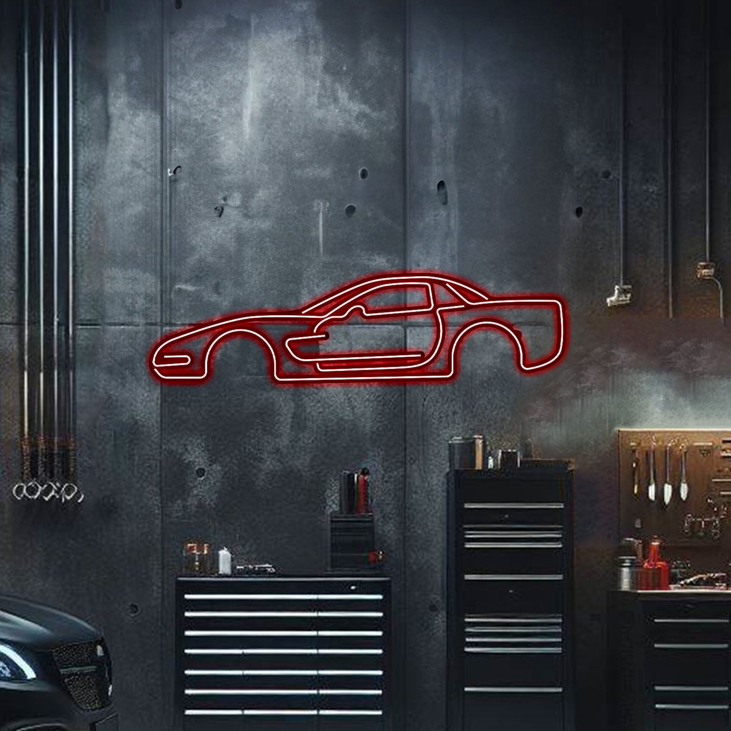 Corvette C5 Metal Neon Car Wall Art