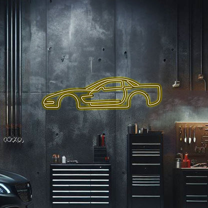 Corvette C5 Metal Neon Car Wall Art