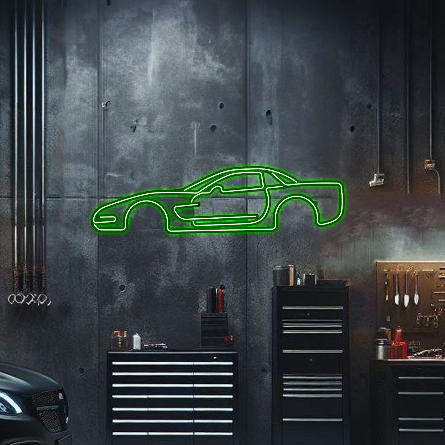 Corvette C5 Metal Neon Car Wall Art