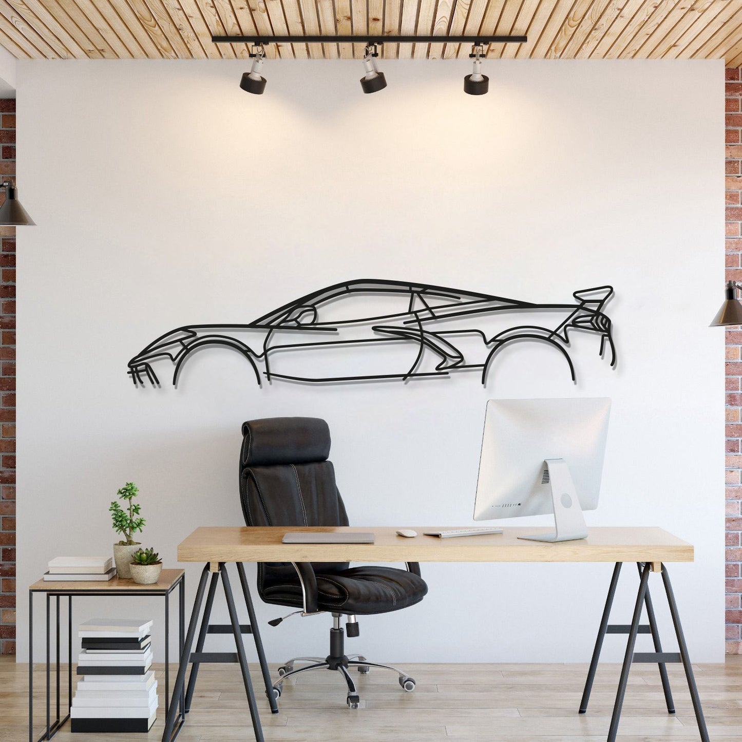 Corvette C8 Stingray Classic Metal Car Wall Art