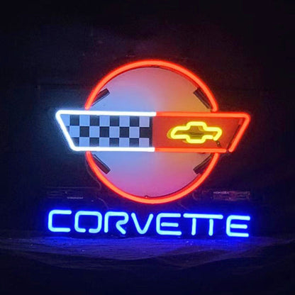 Corvette Classic Black and White Neon Sign | Detroit Rod and Custom