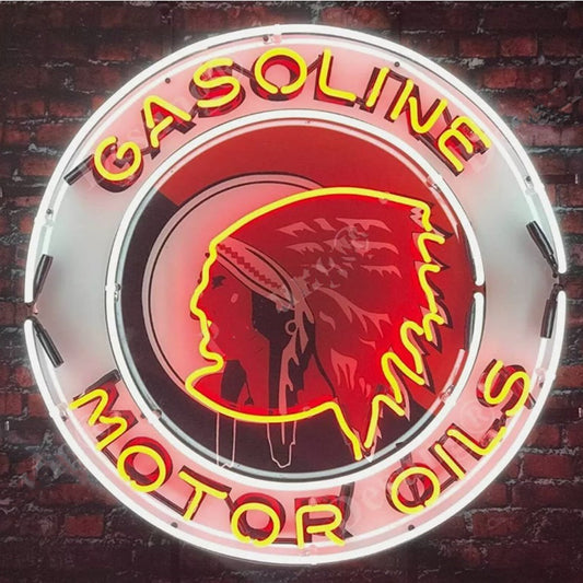 Indian Motor Oils Gasoline Neon Sign | Detroit Rod and Custom