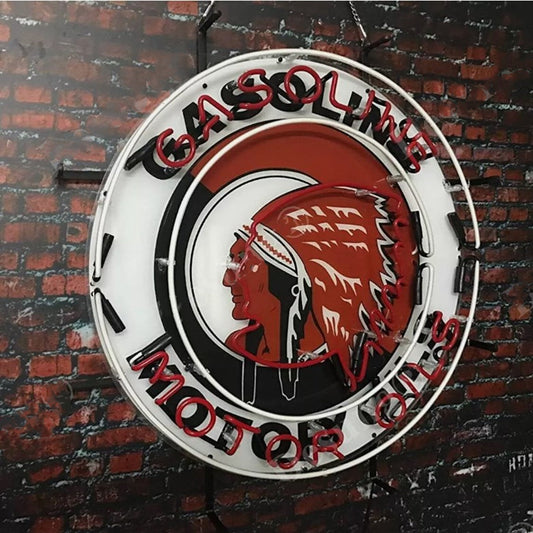 Indian Motor Oils Gasoline Neon Sign | Detroit Rod and Custom