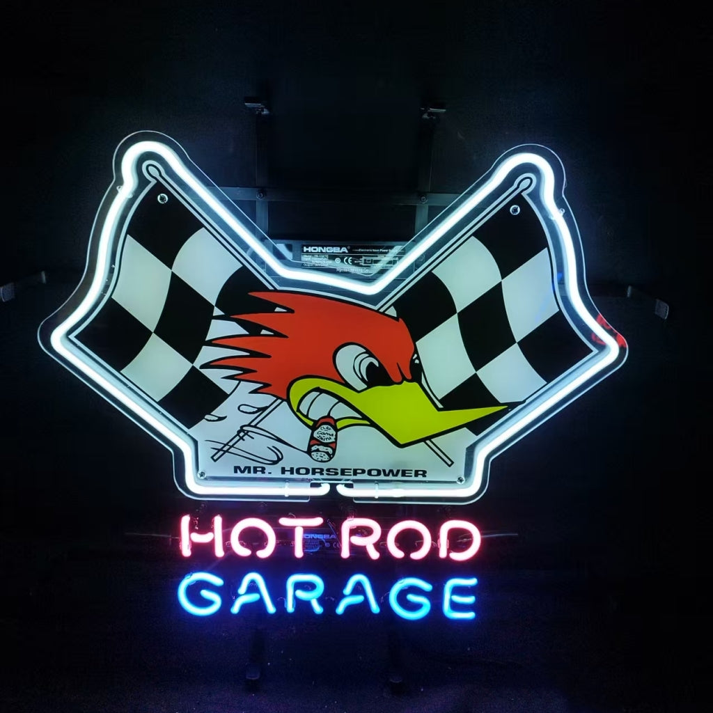 Mr. Horsepower Hot Rod Garage Neon Sign | Detroit Rod and Custom