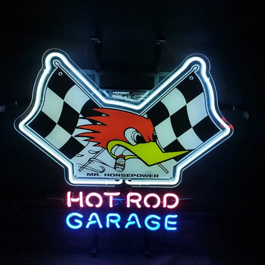 Mr. Horsepower Hot Rod Garage Neon Sign | Detroit Rod and Custom