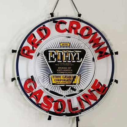 Red Crown Ethyl Gasoline Neon Sign | Detroit Rod and Custom