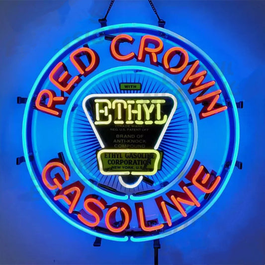 Red Crown Ethyl Gasoline Neon Sign | Detroit Rod and Custom