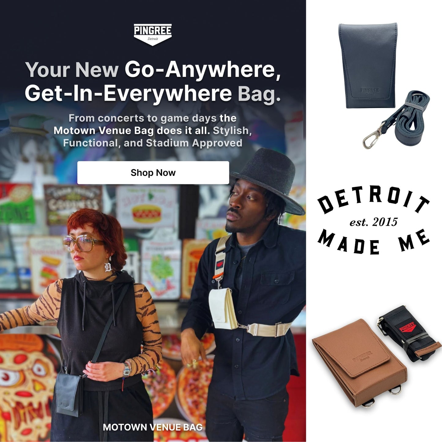 Motown Venue Bag, Seatbelt Strap | Detroit Rod and Custom