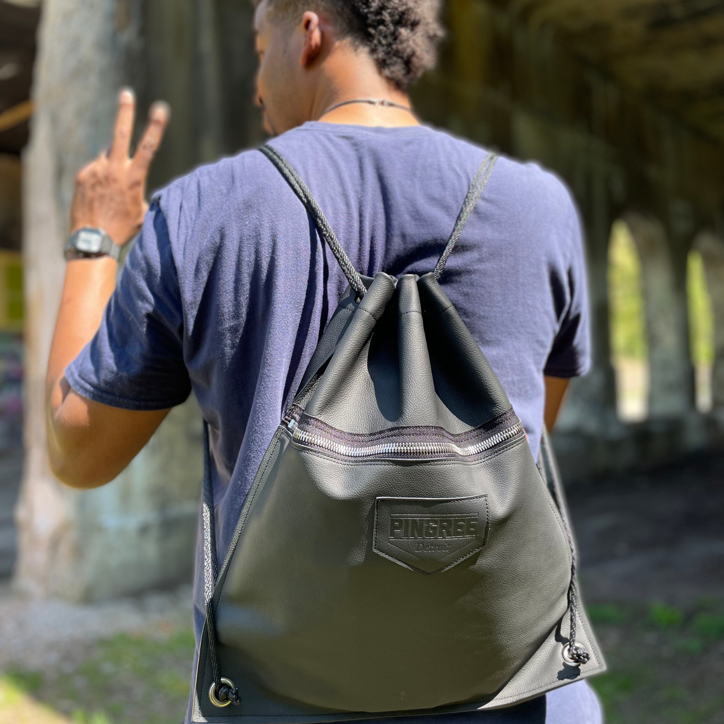 Detroit Drawstring Backpack (Made to Order) | Detroit Rod and Custom