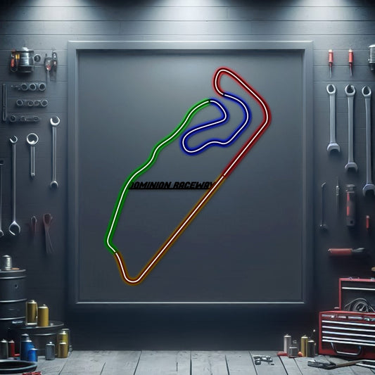 Dominion Raceway Metal Neon Race Track