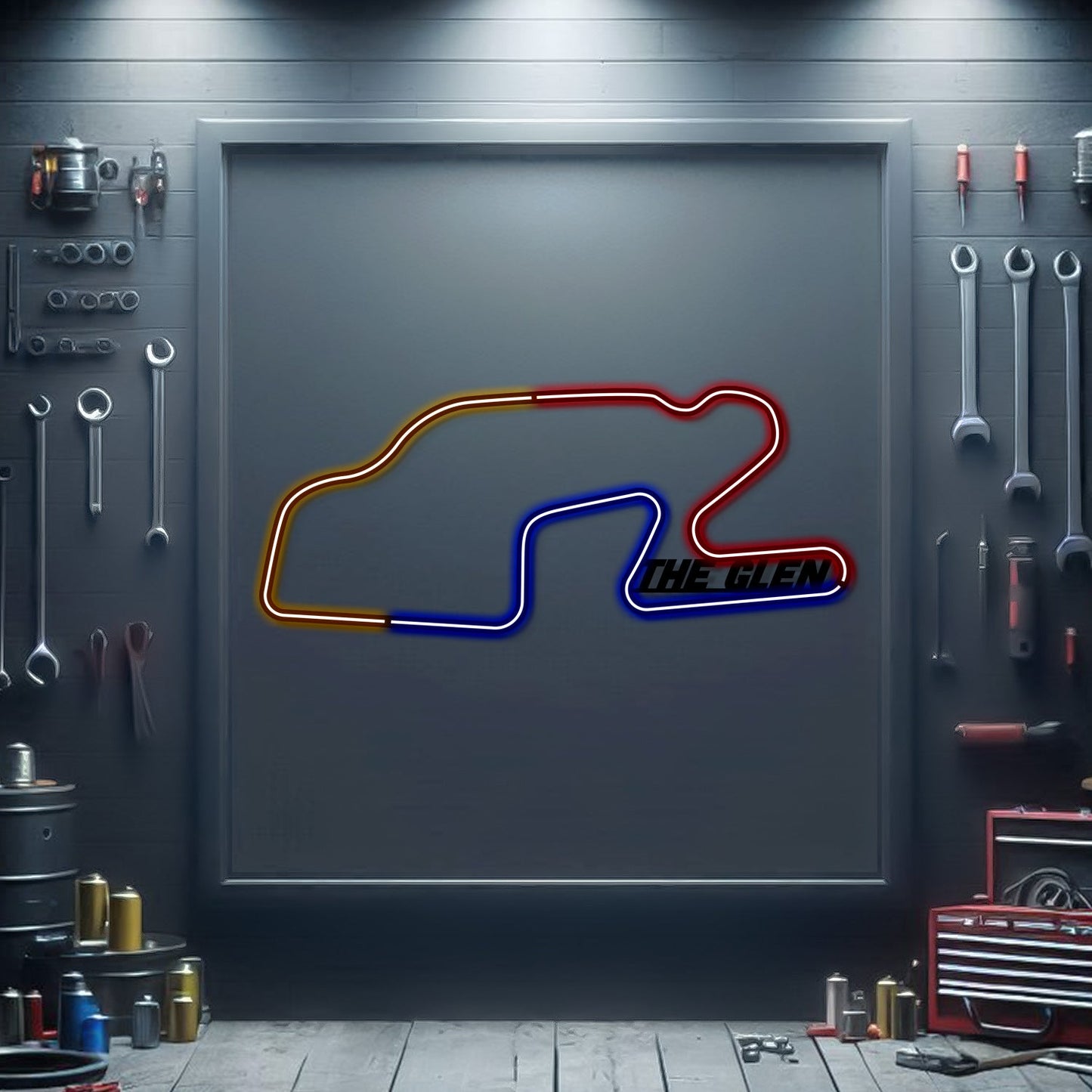 Watkins Glen Metal Neon Race Track