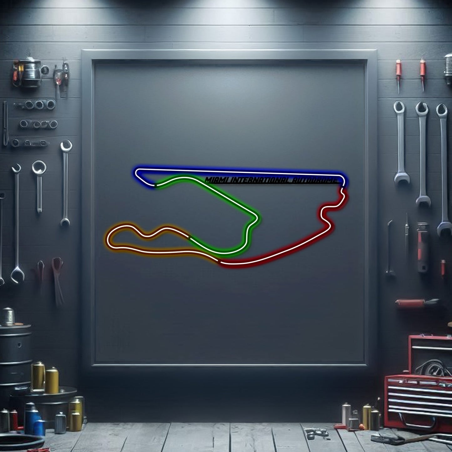 Miami International Autodrome Metal Neon Race Track