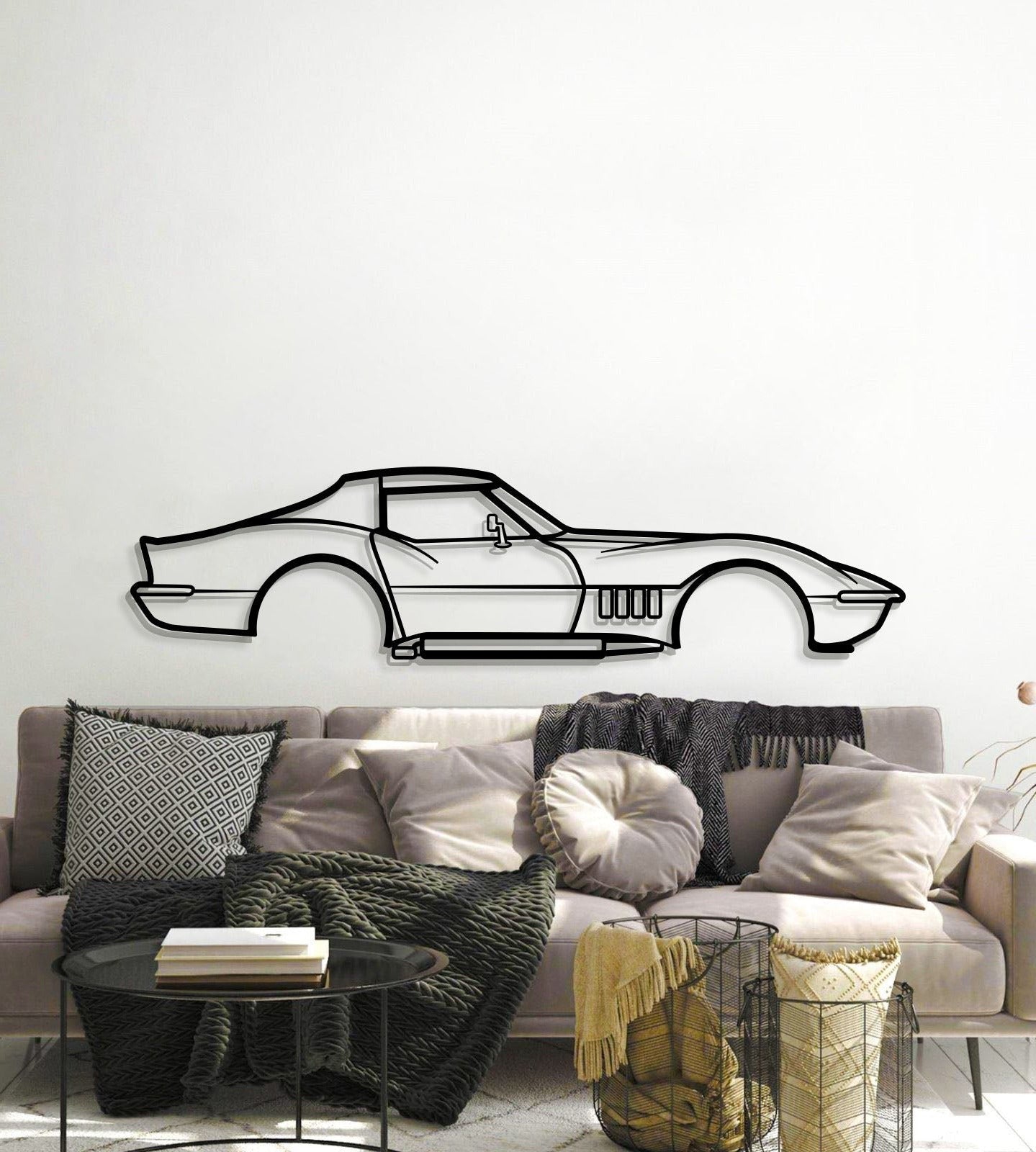1969 Corvette Metal Car Wall Art