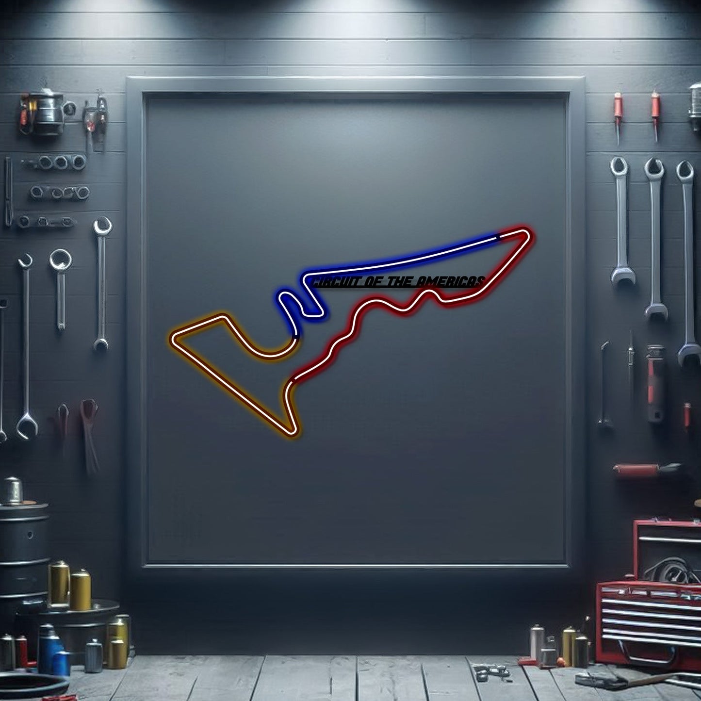 Circuit of The Americas Metal Neon Race Track